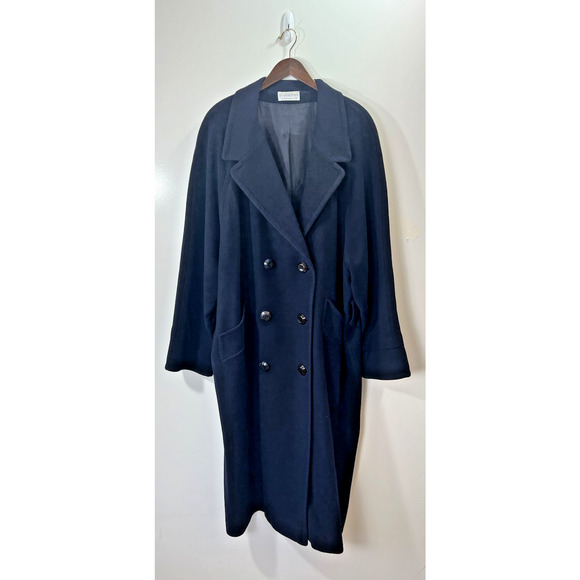 Givenchy Women’s Wool Cashmere Blend Coat Size 2X 20W Navy Quiet Luxury Classic - Picture 1 of 11